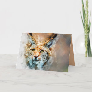 wild cat greeting card