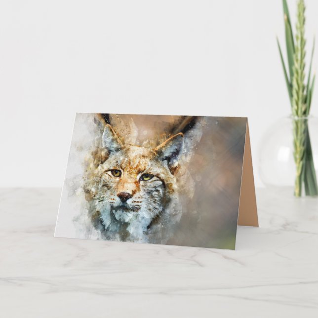 wild cat greeting card (Front)