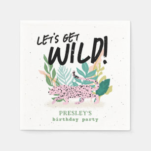 Wild Cat Kids Birthday Personalised Party Napkins