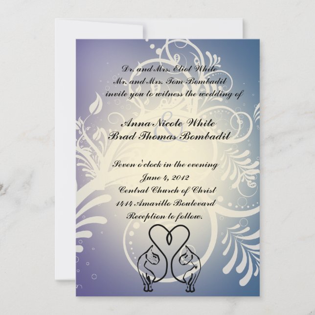 Wild Cat Lovers Wedding Invitation (Front)