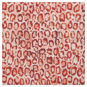 WILD CAT Orange Leopard Skin Animal Print Fabric