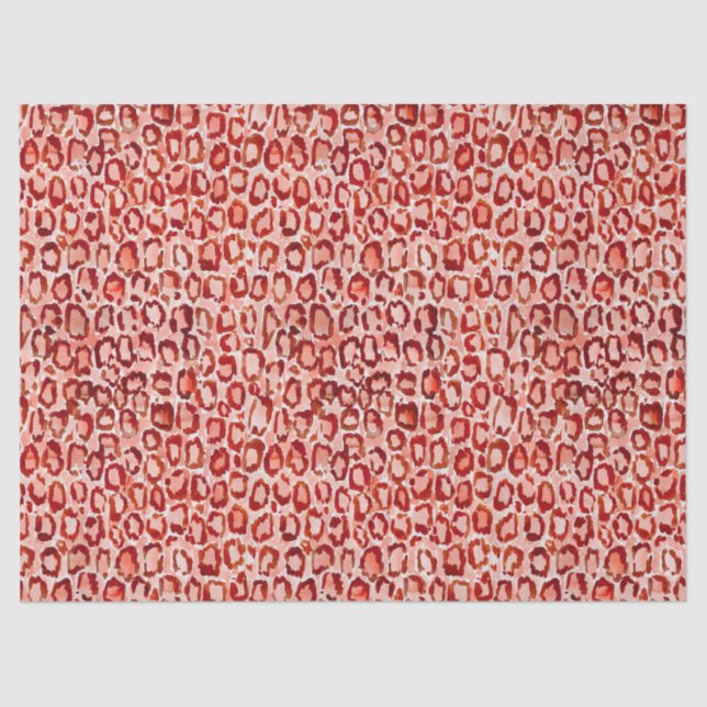 WILD CAT Orange Leopard Skin Animal Print Tissue Paper (Front)