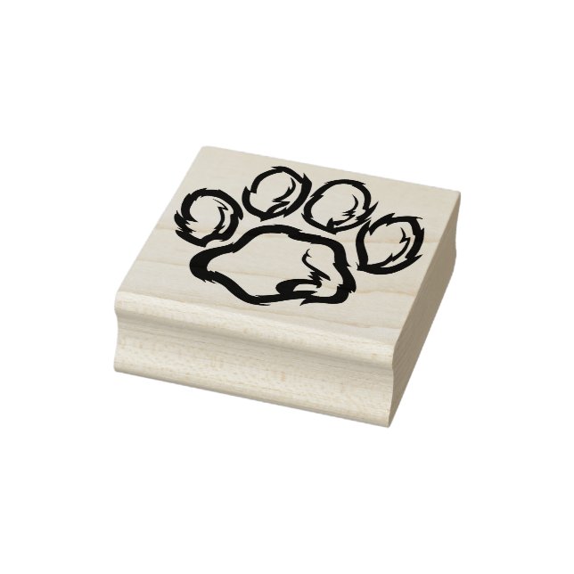 wild cat paw print art stamp (Stamp)