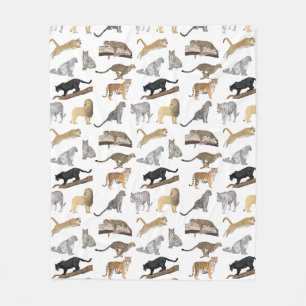 Wild Cats Pattern Fleece Blanket