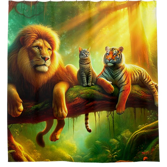 Wild Cats Shower Curtain (Front)