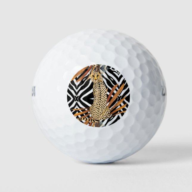 Wild Cheetah Golf Balls (Front)