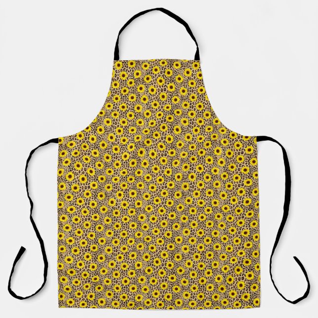 Wild Cheetah Leopard Print Accent  Apron (Front)