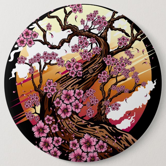 Wild Cherry Blossom 6 Cm Round Badge (Front)