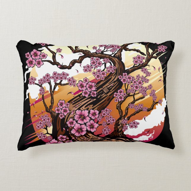 Wild Cherry Blossom Decorative Cushion (Front)