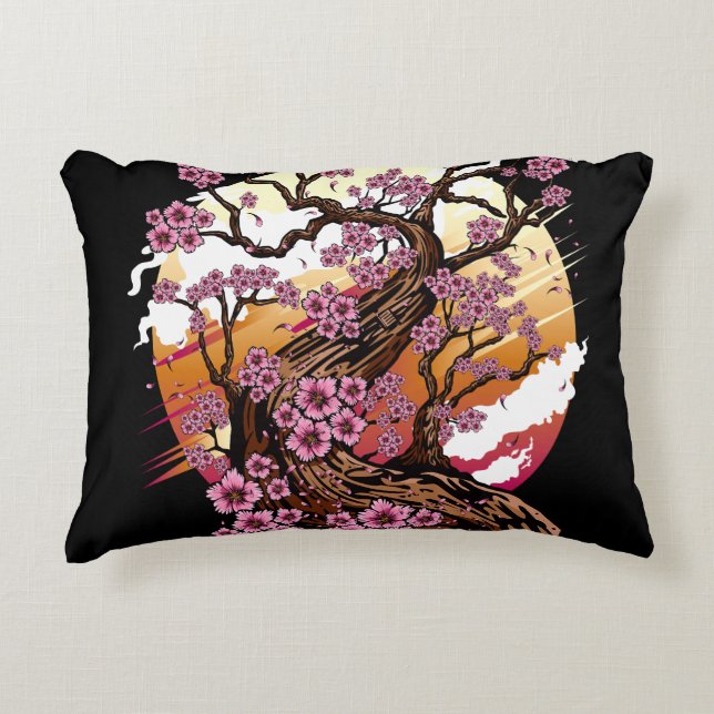 Wild Cherry Blossom Decorative Cushion (Front)