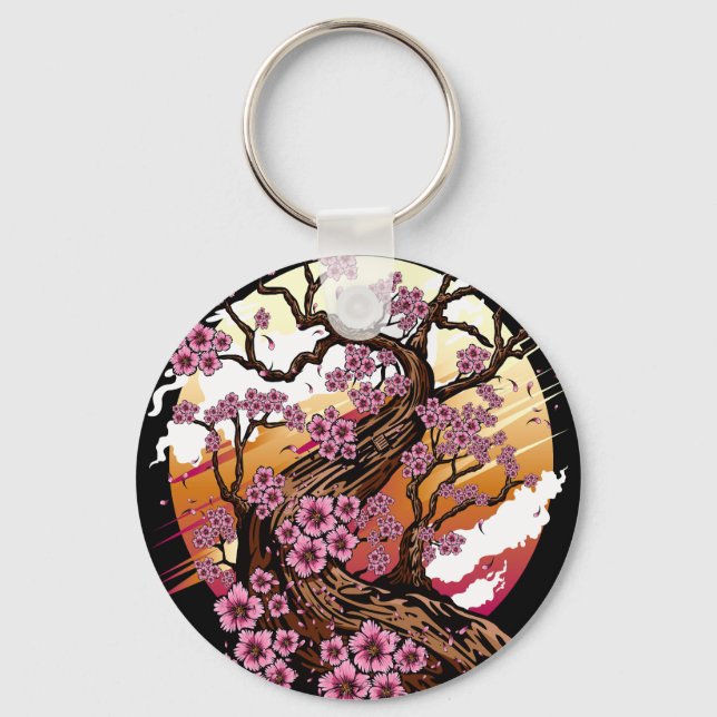 Wild Cherry Blossom Key Ring (Front)