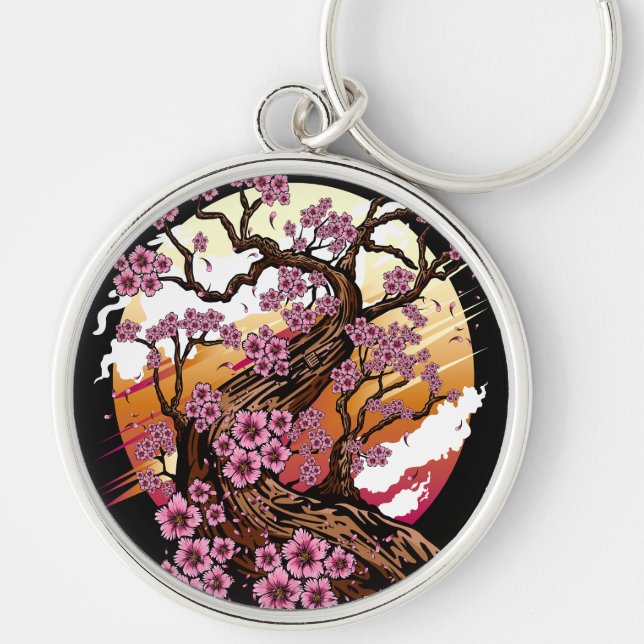 Wild Cherry Blossom Key Ring (Front)