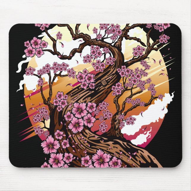 Wild Cherry Blossom Mouse Mat (Front)