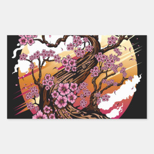 Wild Cherry Blossom Rectangular Sticker