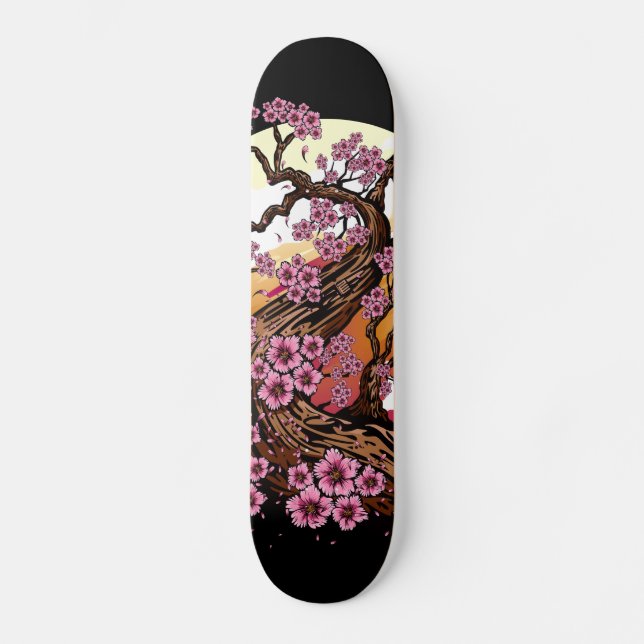 Wild Cherry Blossom Skateboard (Front)