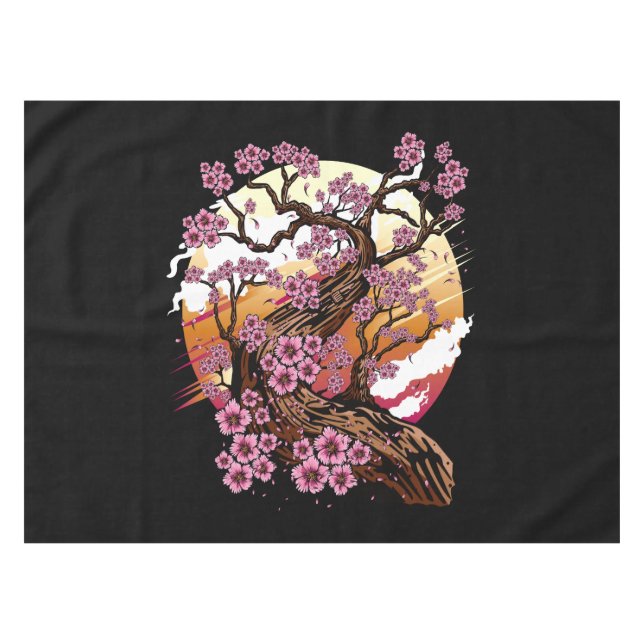 Wild Cherry Blossom Tablecloth (Front (Horizontal))