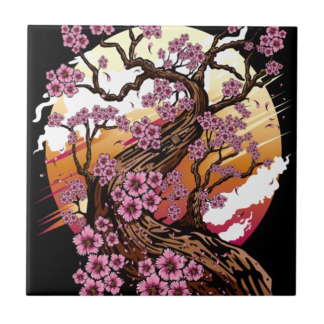 Wild Cherry Blossom Tile (Front)