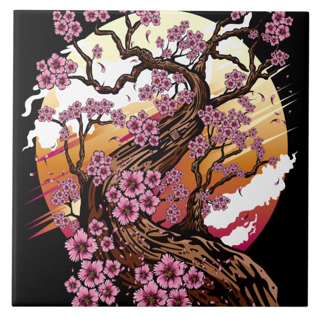 Wild Cherry Blossom Tile (Front)