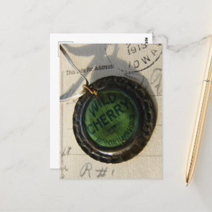 Wild Cherry Bottle Cap Necklace Still Life Postcard
