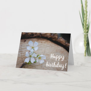 Wild Cherry Flowers Birthday Card