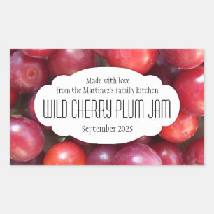 Wild Cherry Plum jam preserve label sticker