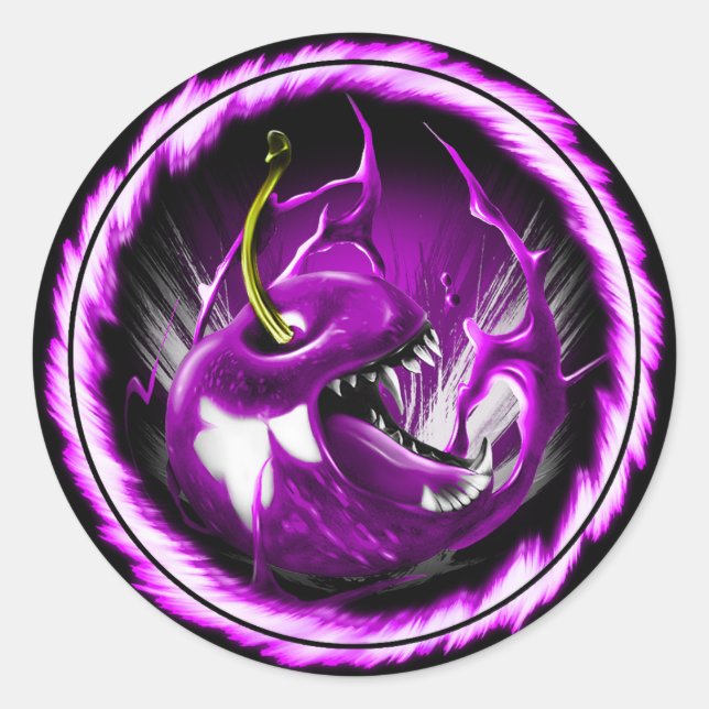 Wild cherry purple Round sticker (Front)