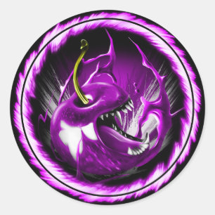 Wild cherry purple Round sticker