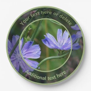 Wild Chicory Flowers Personalised Party   Paper Plate