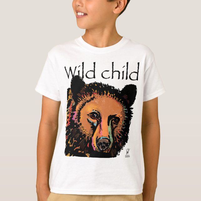 Wild child bear rainbow animals T-Shirt (Front)