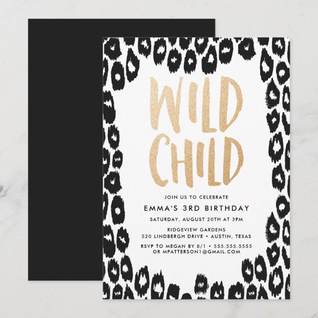 Wild Child | Birthday Party Invitation (Front/Back)
