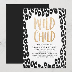 Wild Child   Birthday Party Invitation