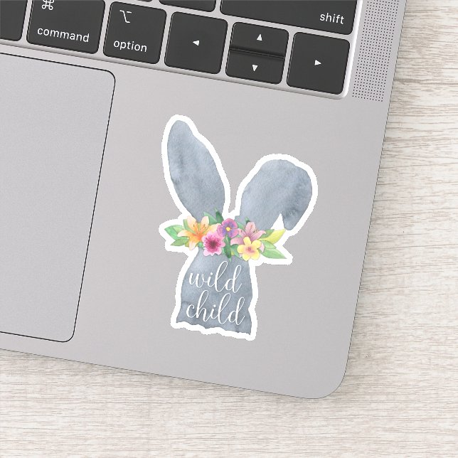Wild Child | Cute Bunny Ears Flower Crown Quote (Detail)