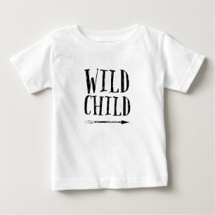 Wild Child hand drawn typography kids T-shirt