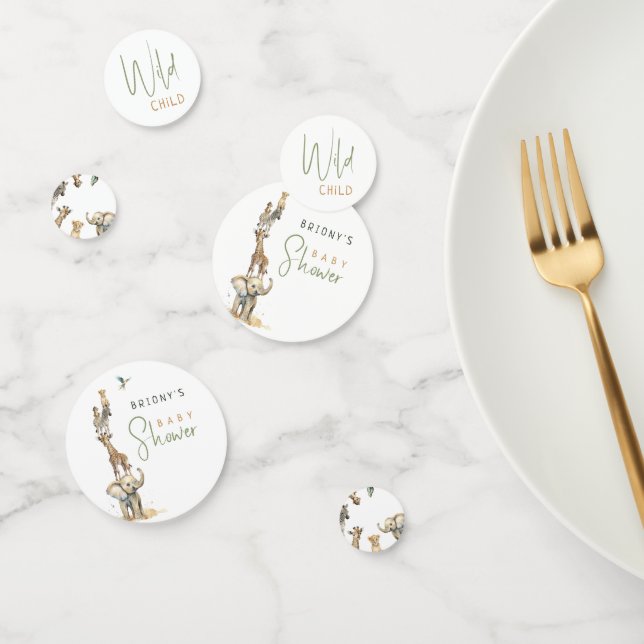 WiLD CHILD Jungle Safari Animals Baby Shower Table Confetti (Group)