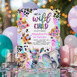 Wild Child Safari Pink Girl Leopard Birthday Party Invitation<br><div class="desc">Wild Child Safari Pink Girl Leopard Birthday Party Invitation 
All designs are © PIXEL PERFECTION PARTY LTD</div>