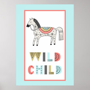 Wild Child Scandia Horse Nursery Poster