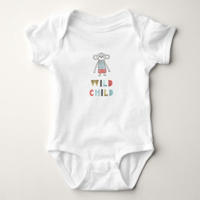Wild Child Scandia Monkey Baby Bodysuit (Front)