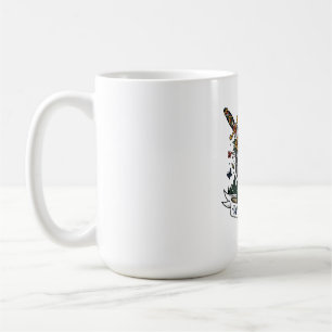 Wild Child Wolf Flower Crown Dagger Tattoo Flash F Coffee Mug