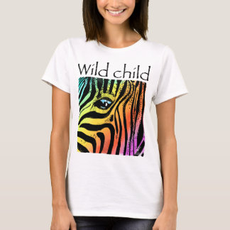 Wild child zebra rainbow animals T-Shirt