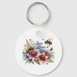 Wild Christmas Flower Key Ring
