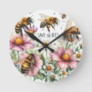 Wild Christmas Flower Round Clock