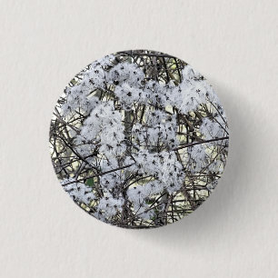 WILD CLEMATIS   3 CM ROUND BADGE