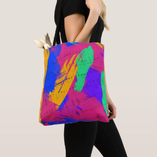 Wild Colors and Music Notes Tote Bag