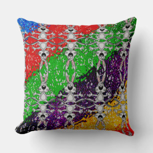 Wild Colourful Rabbit Pattern Cushion