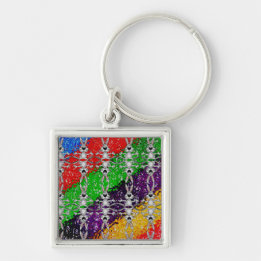 Wild Colourful Rabbit Pattern Key Ring