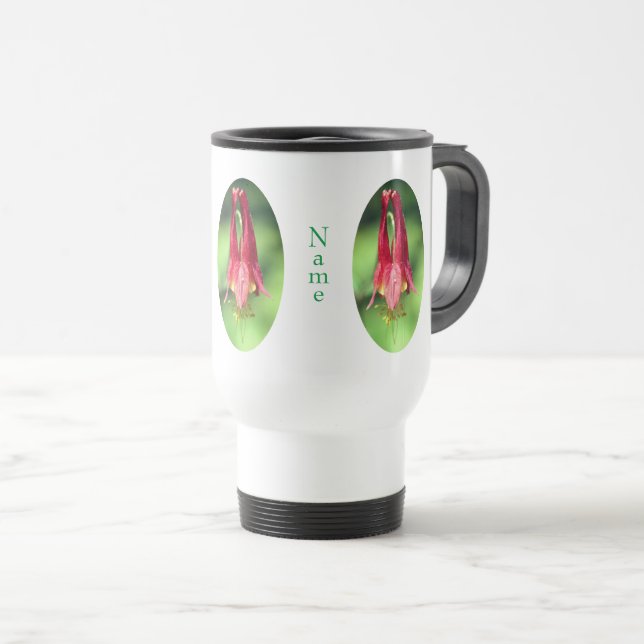 Wild Columbine Flower Personalised  Travel Mug (Front Right)