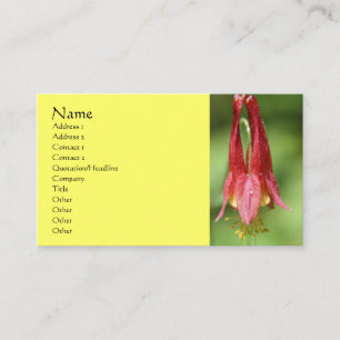 Wild Columbine Flower Photography Business Card