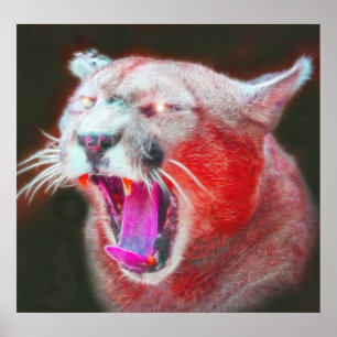 Wild *Cougar* Spirit Art Poster Print