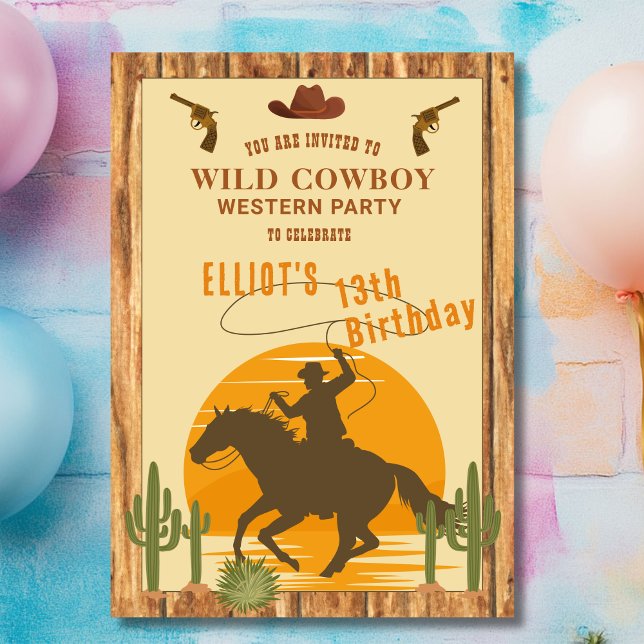 Wild cowboy western birthday invitation (Creator Uploaded)
