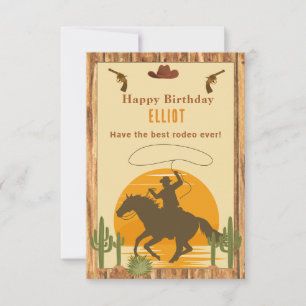 Wild cowboy western happy birthday card